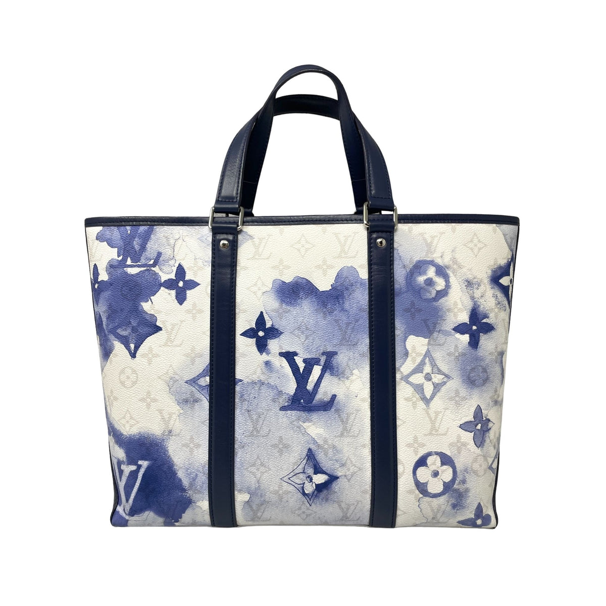 Louis Vuitton Blue, Pattern Print 2021 Monogram Watercolor Weekend Tote